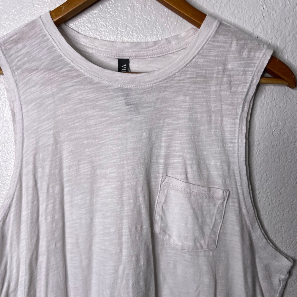 Vuori Sunset Tank Top White 100% Pima Cotton Slub Muscle Tee Large VW177 - Picture 3 of 6
